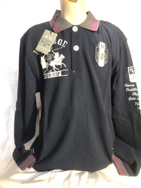 HV Polo Herren Langarm Poloshirt Diego dunkelblau